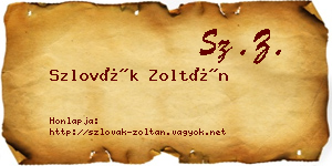 Szlovák Zoltán névjegykártya
