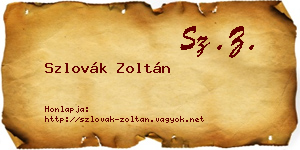 Szlovák Zoltán névjegykártya