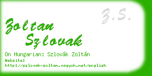 zoltan szlovak business card