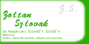 zoltan szlovak business card